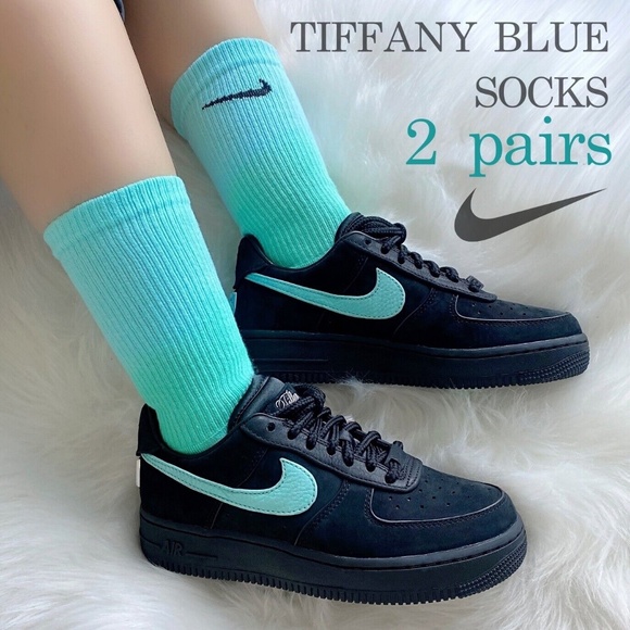 【Tiffany Blue Color】Nike Everyday Plus Cushioned Crew Socks (2 Pairs) - Picture 1 of 6